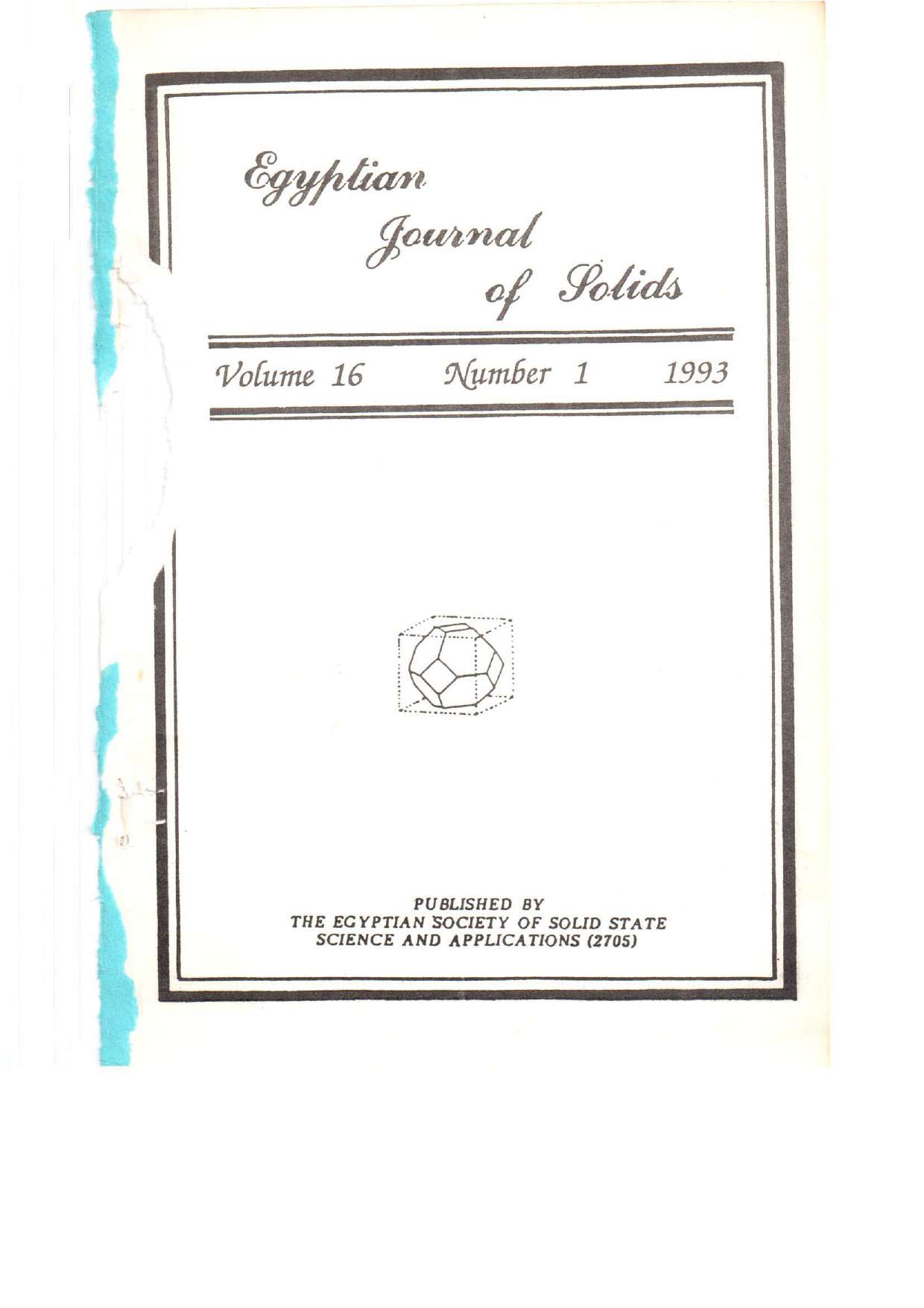 Egyptian Journal of Solids