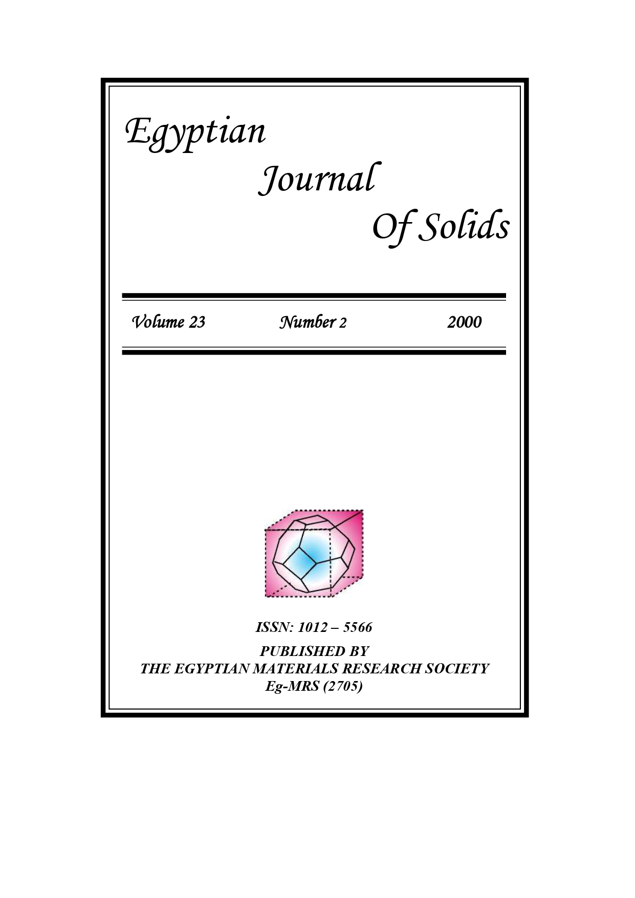 Egyptian Journal of Solids