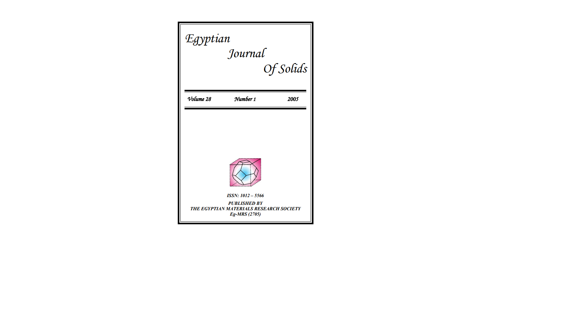 Egyptian Journal of Solids