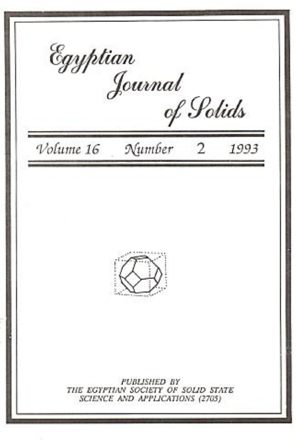 Egyptian Journal of Solids