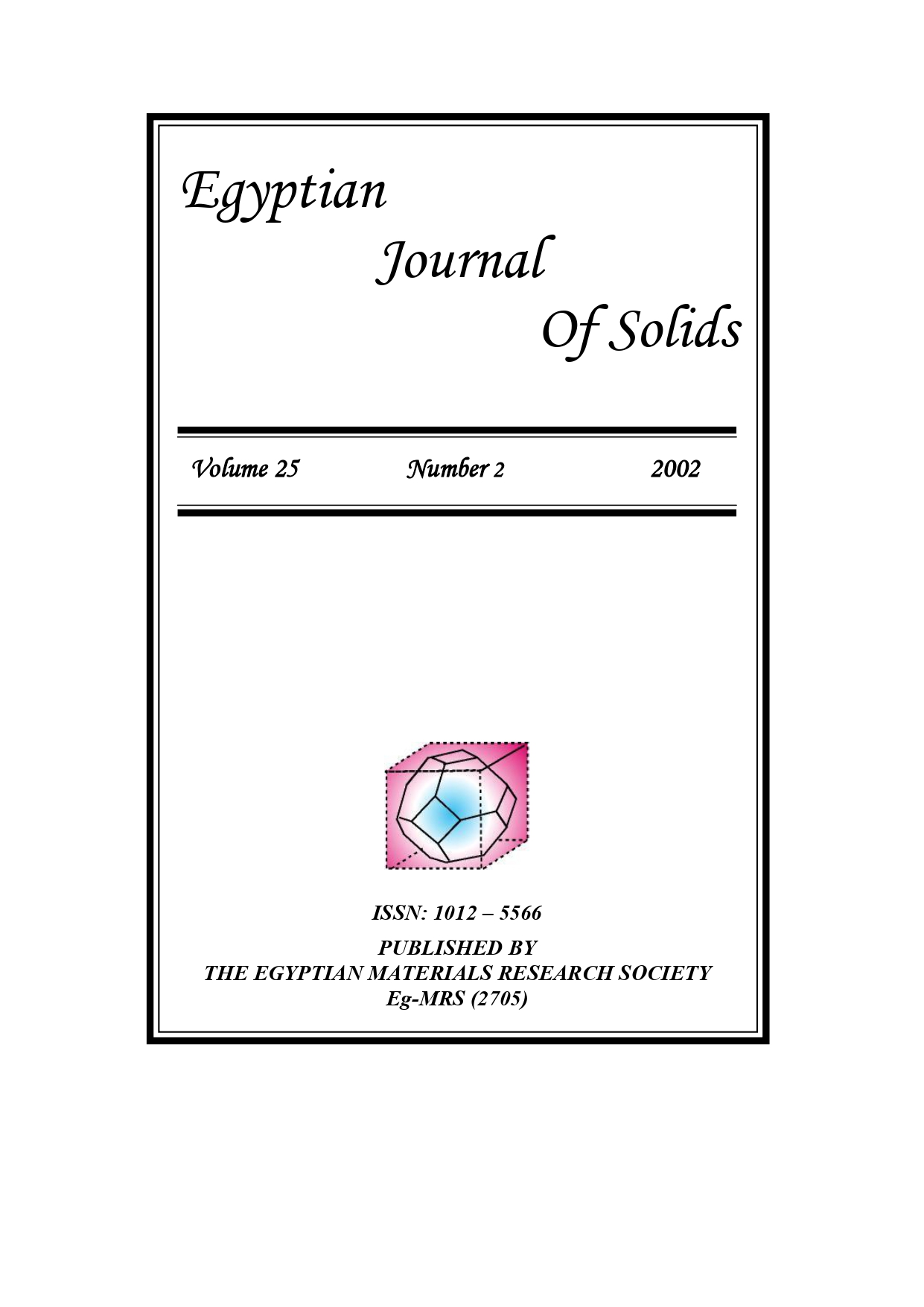 Egyptian Journal of Solids